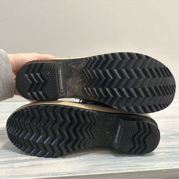 Sorel Tivoli Boots waterproof black & white check with pink logo size 8 - Picture 3 of 8